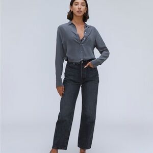 Everlane Black High Rise Jeans Modern Style- the way high jean